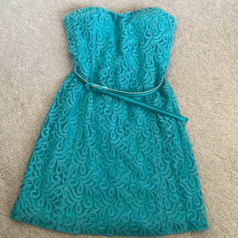 Strapless Baby Blue Dress
